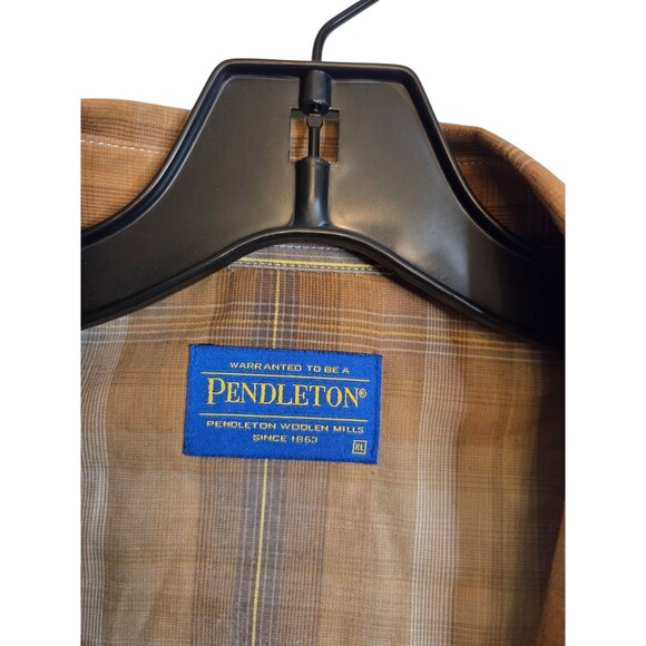 Pendleton Shadow Plaid Pearl Snap Mens Western Style Frontier Shirt XL - Picture 5 of 6